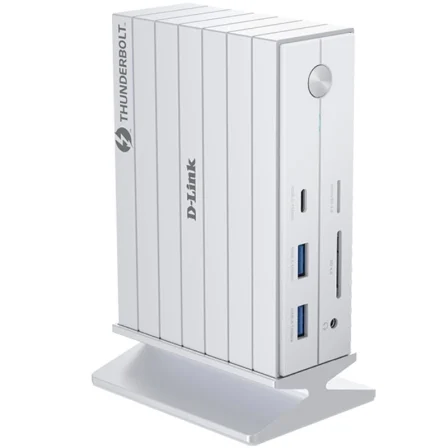 D-Link Docking Station Thunderbolt 4 DUF-E01 14 en 1, 5xUSB, 2xUSB-C, 2xThunderbolt, DisplayPort, HDMI 4K, RJ45, Jack 3.5 mm, Lector Tarjetas, Blanco